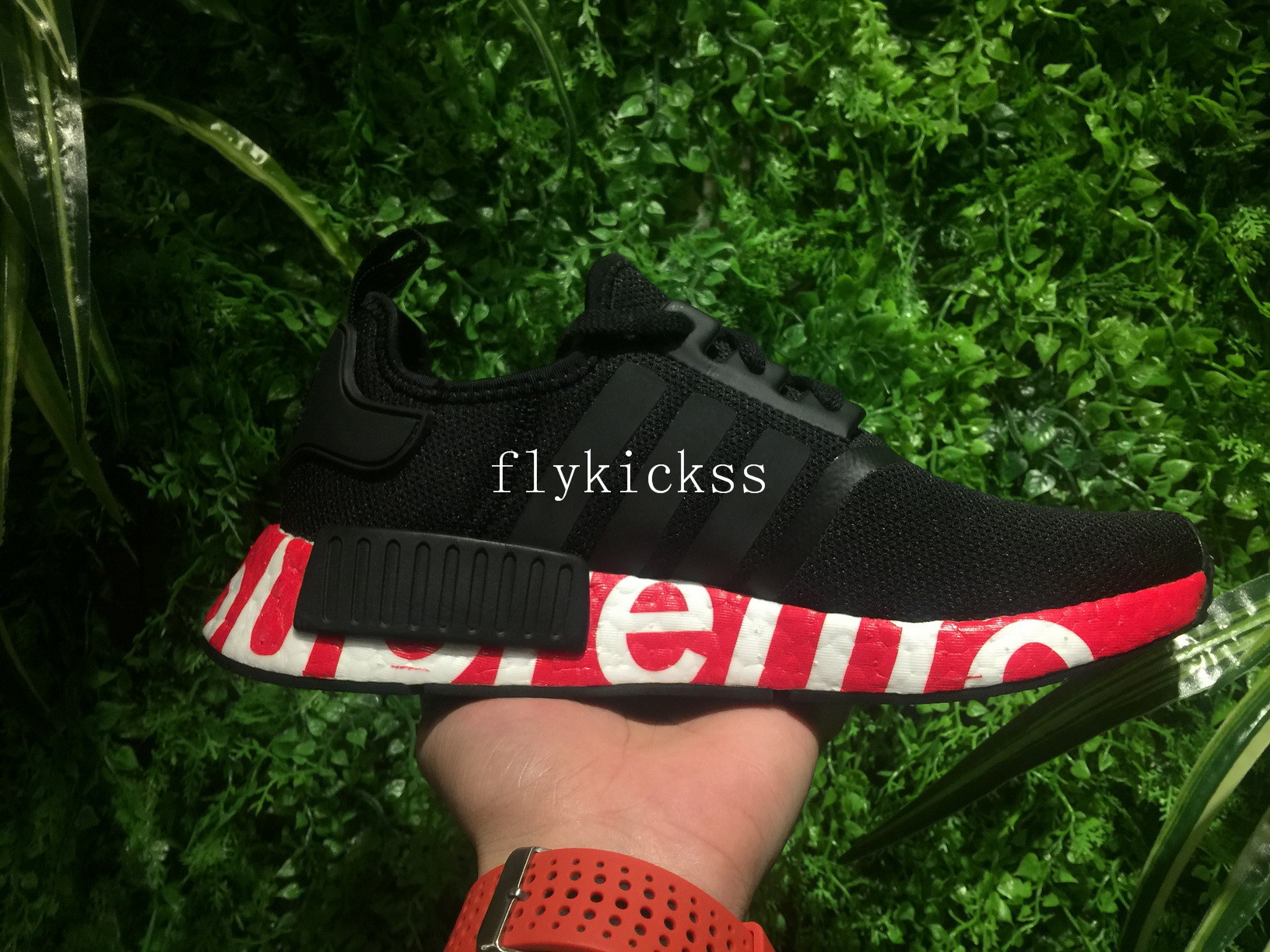 Supreme x Adidas NMD R1 Black Real Boost